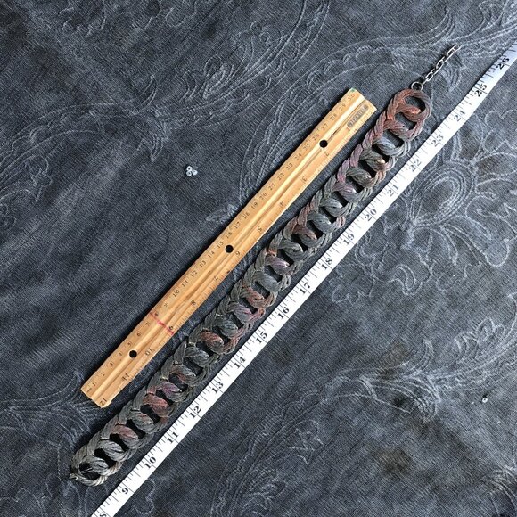 Flat Looped Metal Cable Necklace Industrial Arts Minimalist Wire Artisan Forged - Picture 9 of 9